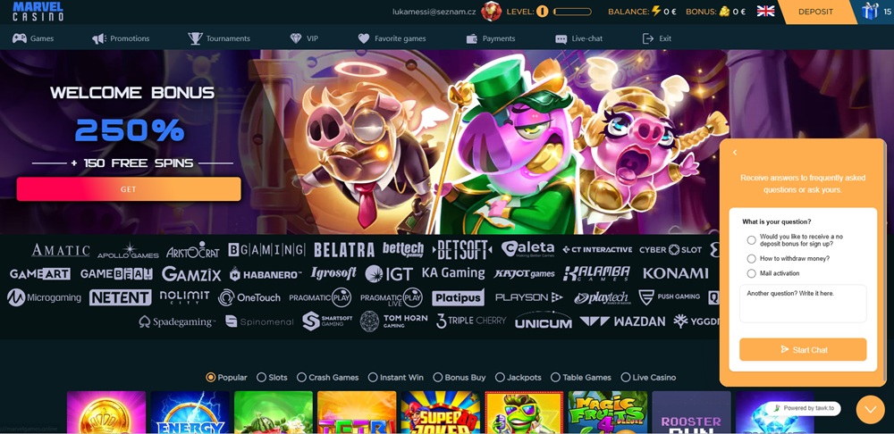 Marvel Casino kontakt