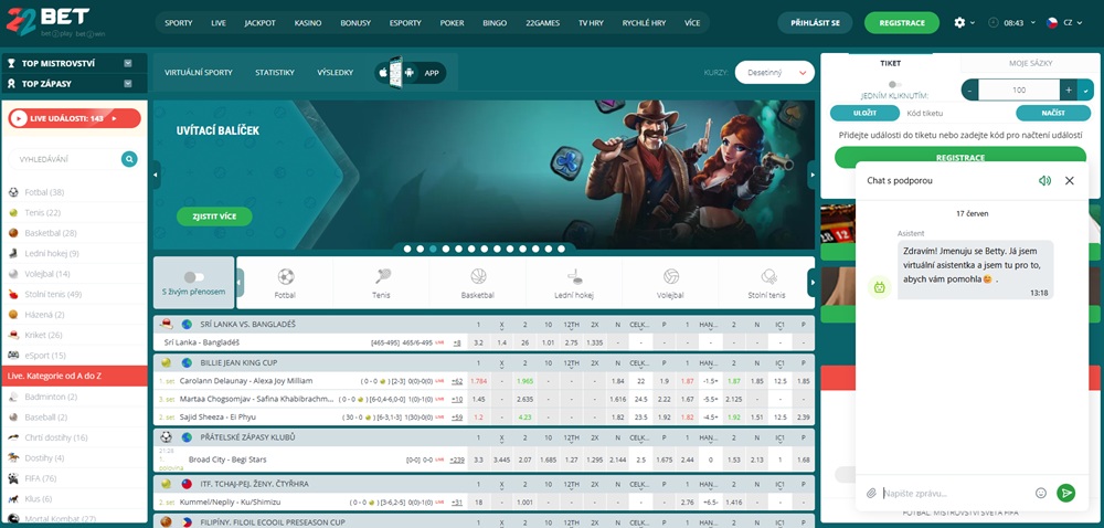 22BET kontakt