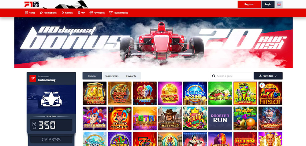 Mobilní aplikace a web casina F1 Casino