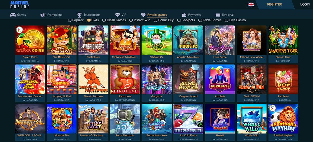 Nejlepší automaty v casinu Marvel Casino