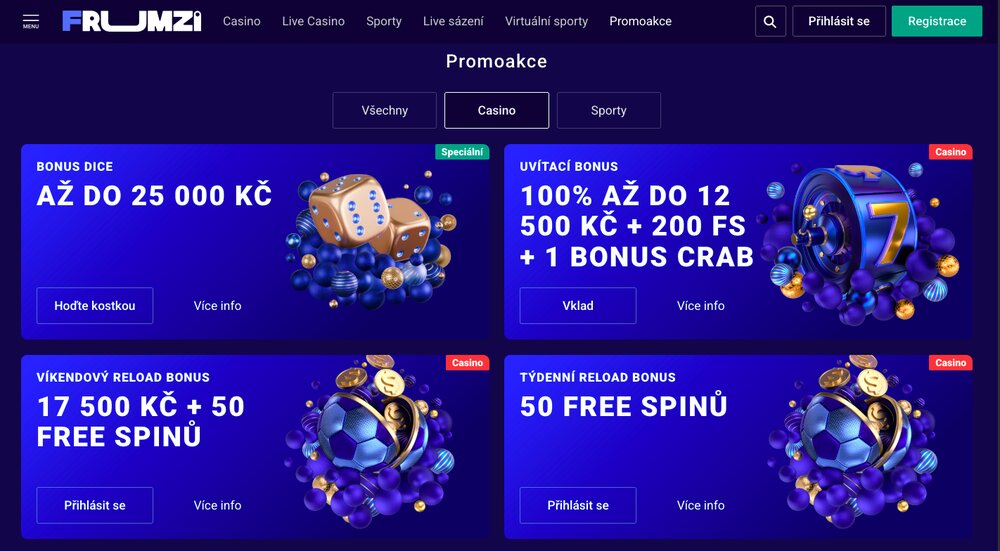 Frumzi casino bonusy