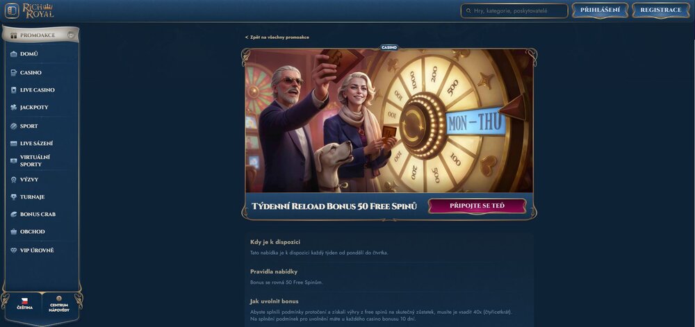 richroyal free spiny z reload bonusu