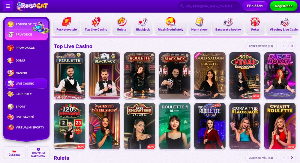 Robocat live casino