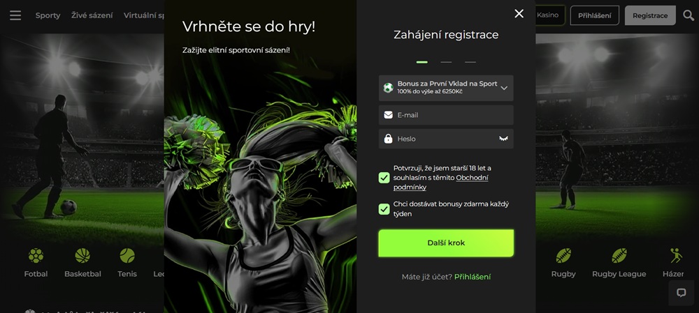 Betovo registrace a login