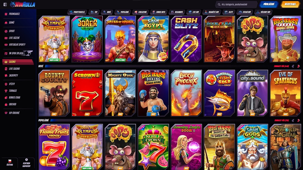Náhled herní knihovny online casina Win Rolla