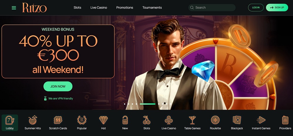 Ritzo úvodní stránka