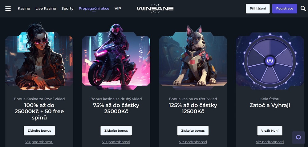 Free spins v casinu Winsane