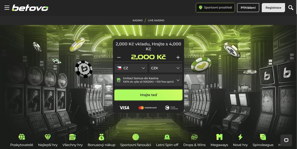 Betovo casino homepage