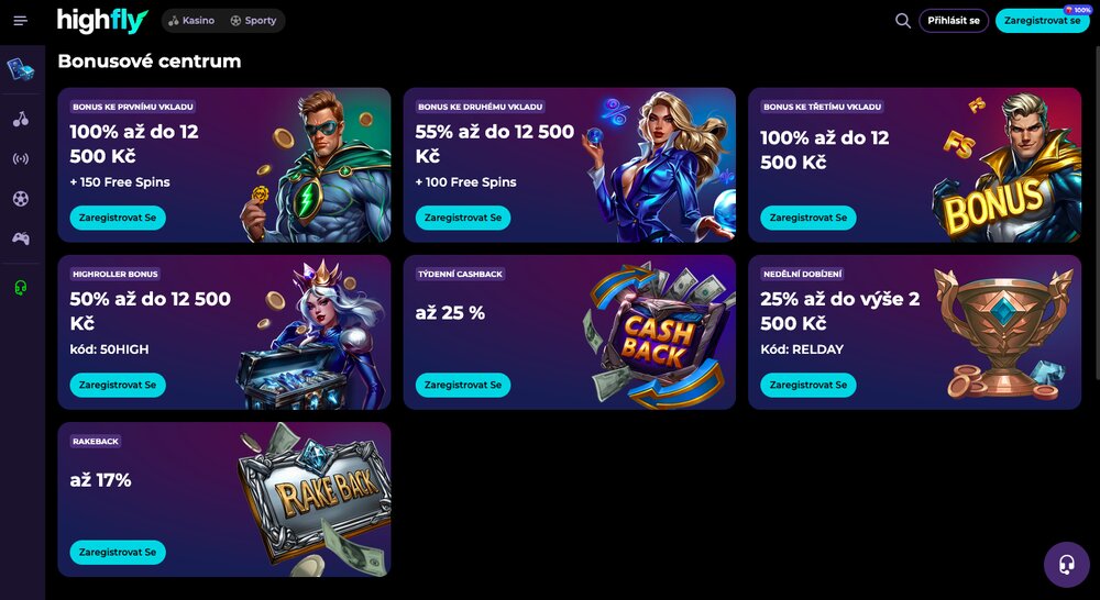 HighFlyBet bonusová nabídka