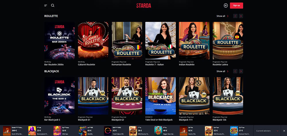 Live casino Starda