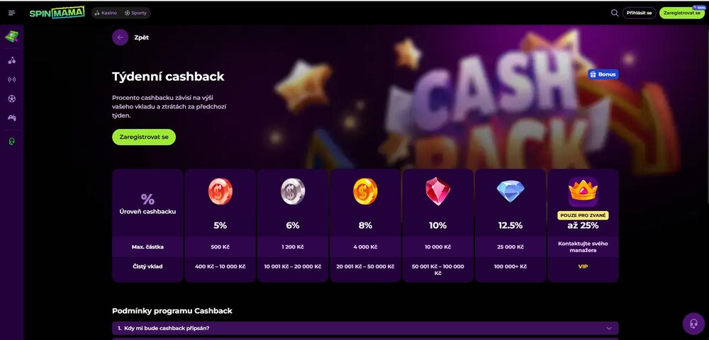 spinmama vip cashback