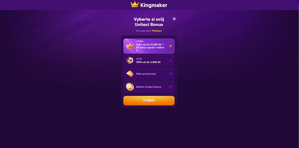 kingmaker registrace