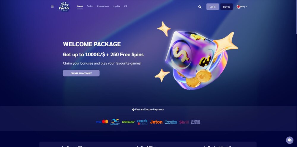 shinywilds casino hlavní strana