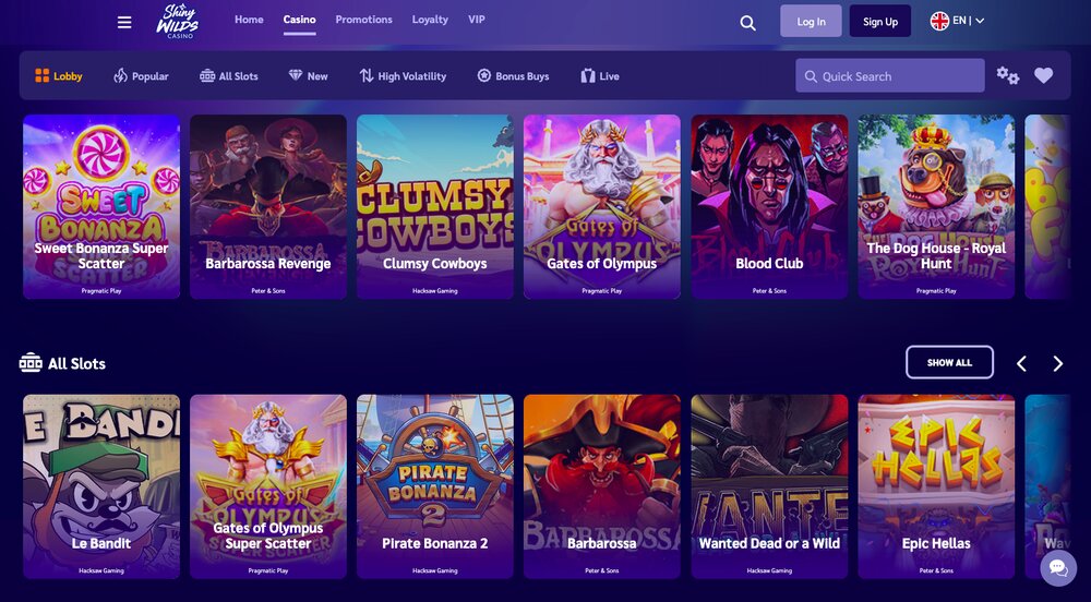 ShinyWilds nabídka automatů