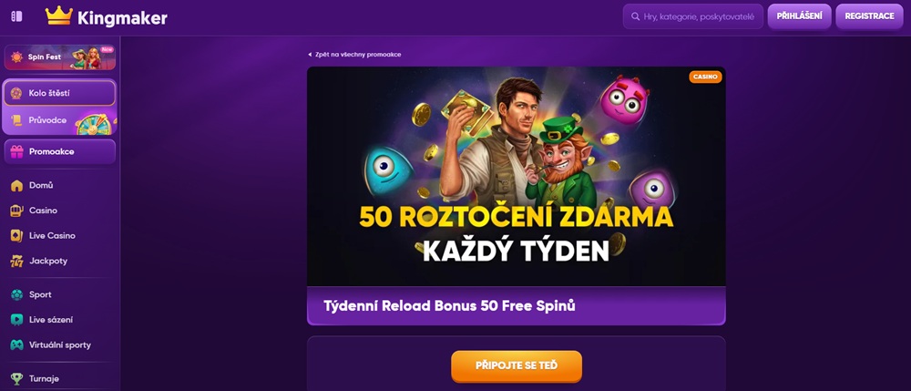Free spins v casinu Kingmaker