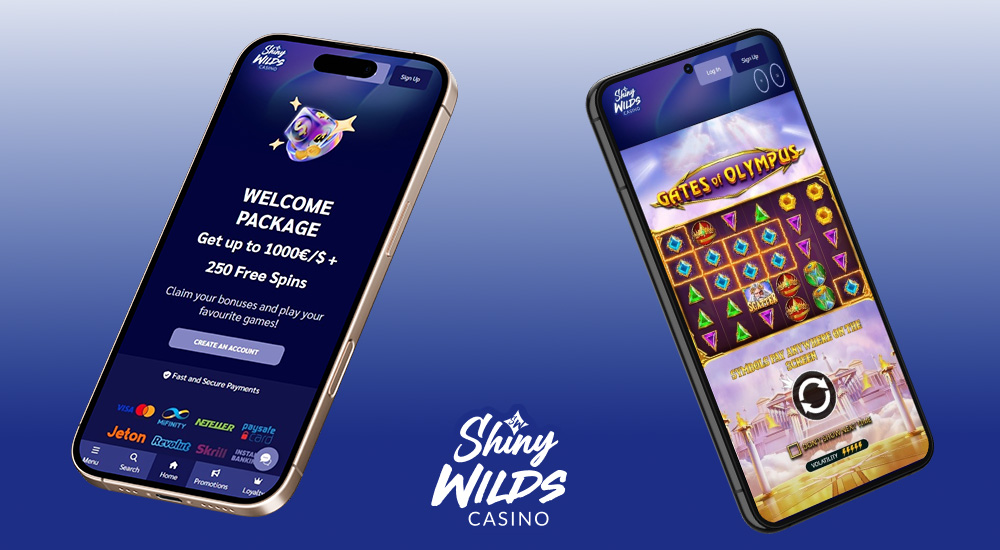 Náhled responzivního rozhrání na mobilu v online casinu ShinyWilds