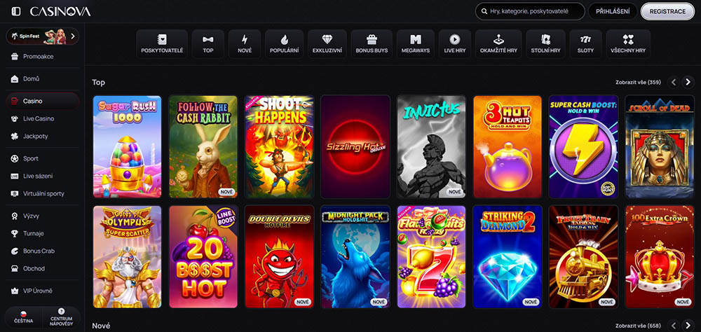 Nejlepší automaty v casinu Casinova