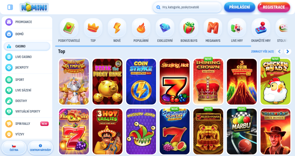 Customer support v casinu Nomini očima hráčů Nomini úvodní