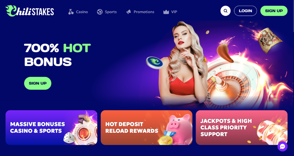 ChiliSTAKES casino homepage