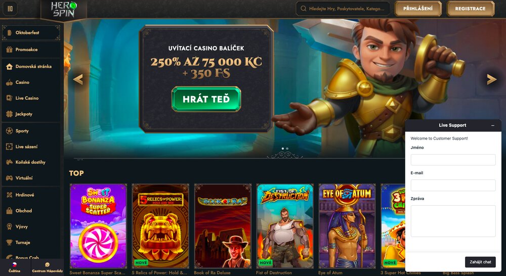 HeroSpin customer support