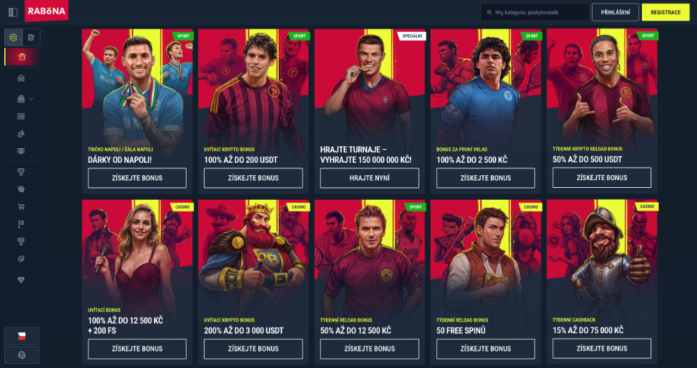 Rabona – nejlepší bonusy [podzim 2025] úvodní