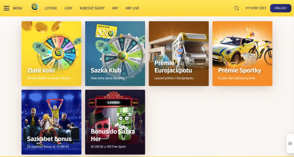 Bonusy v casinu Sazka Hry