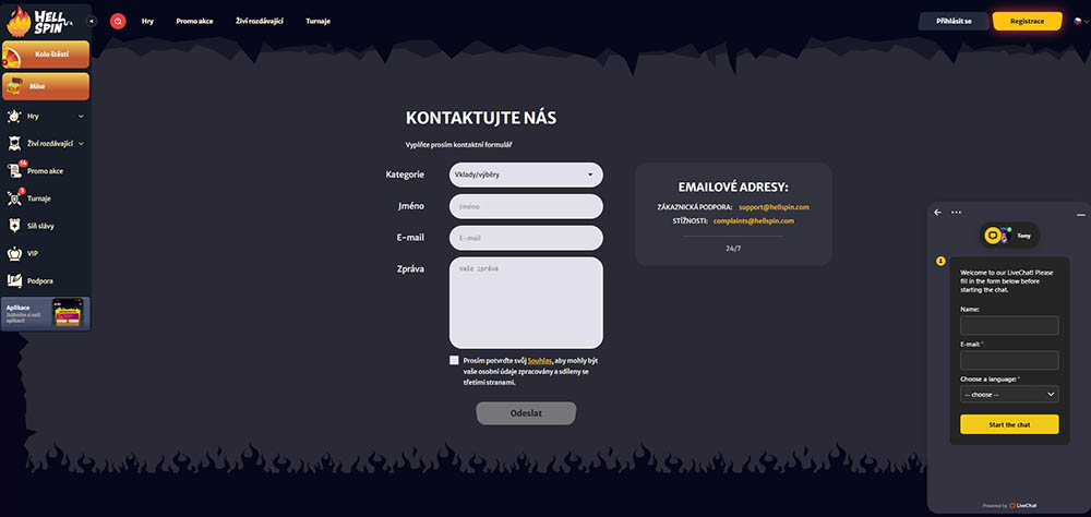 Customer support v casinu Hell Spin očima hráčů