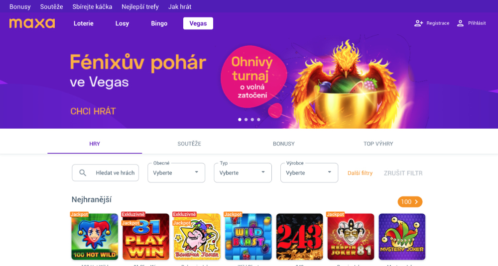 Maxa casino úvodní