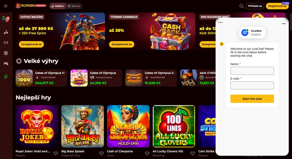 Roman Casino customer support