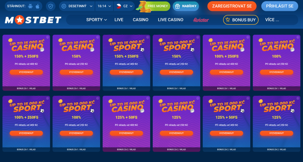 MostBet – nejlepší bonusy [podzim 2025] úvodní