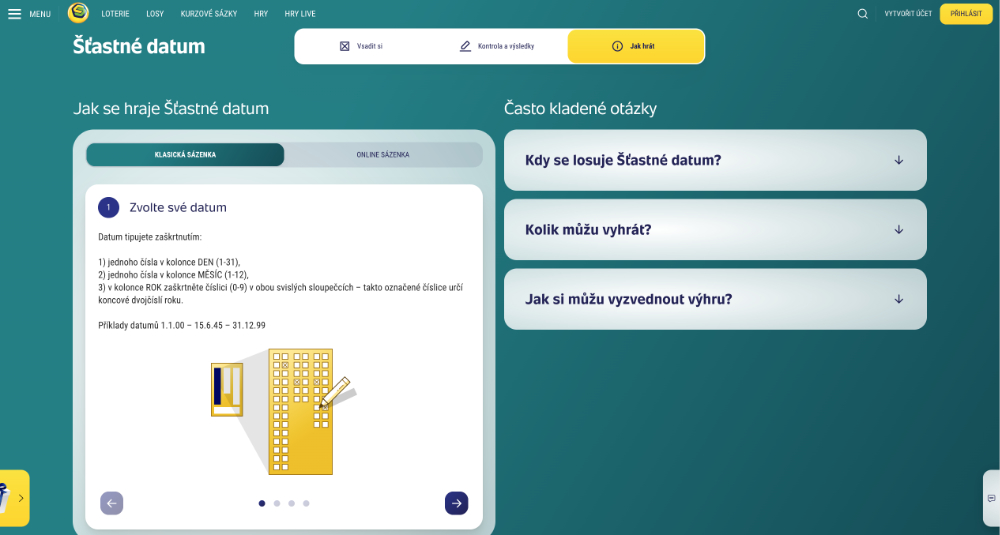 Loterie Sazka Šťastné datum