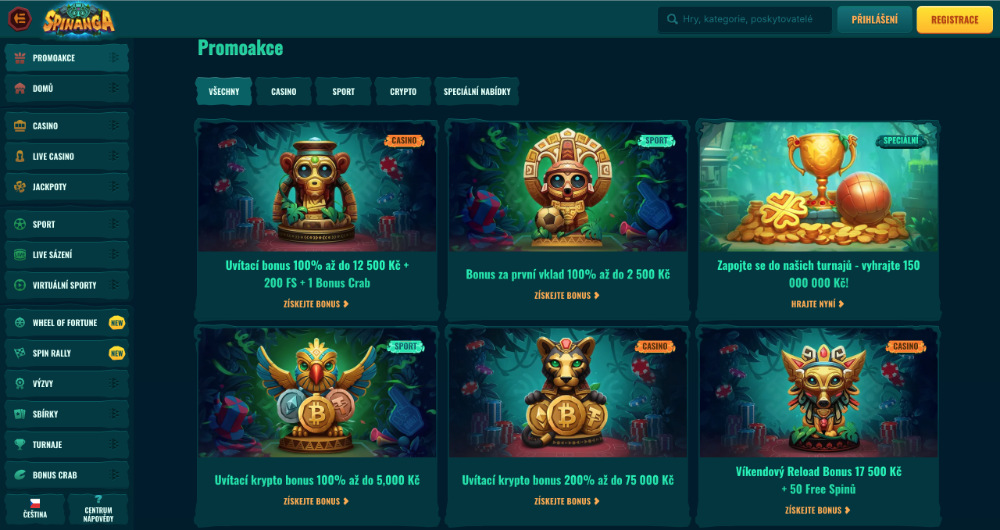 Podzimní bonusy v casinu Spinanga