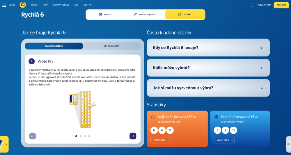 Loterie Rychlá 6 od Sazky