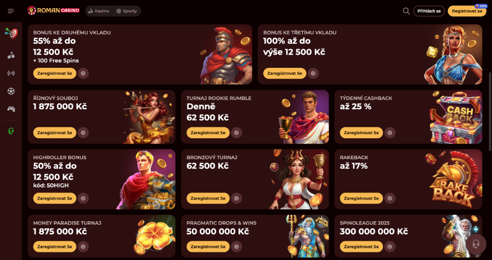 Roman Casino nejlepší podzimní bonusy