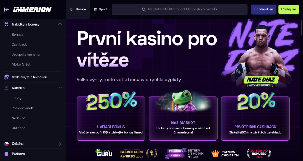 Immerion casino úvodní