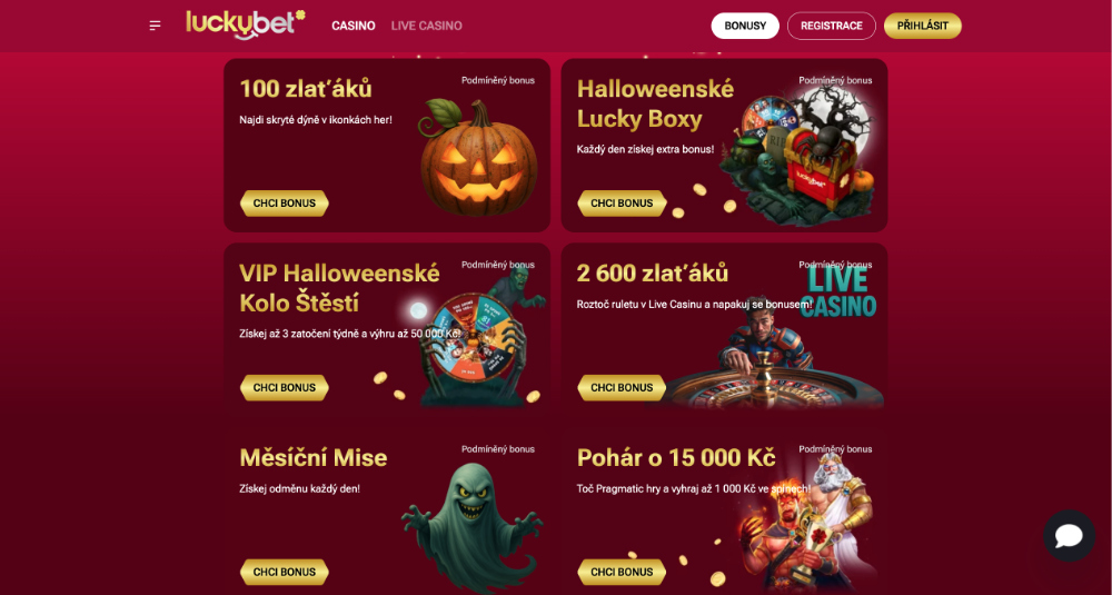 Bonusy v online casinu LuckyBet