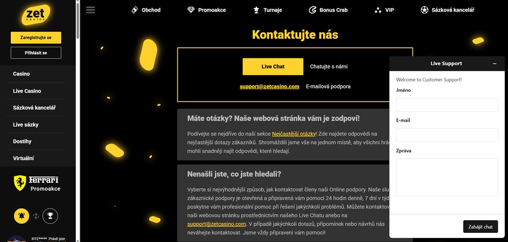 ZetCasino kontakt