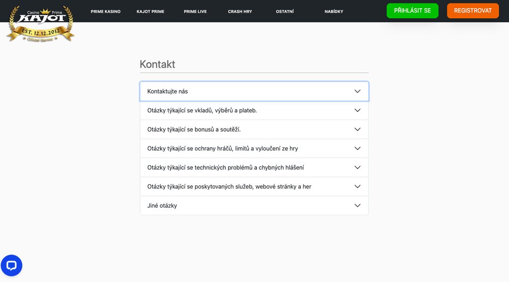 Kajot customer support