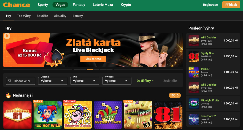 Chance casino úvodní