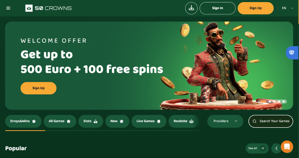 50 Crowns casino náhled