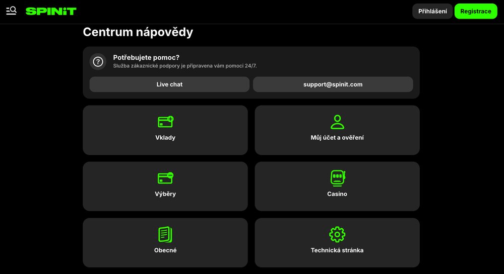 Spinit customer support