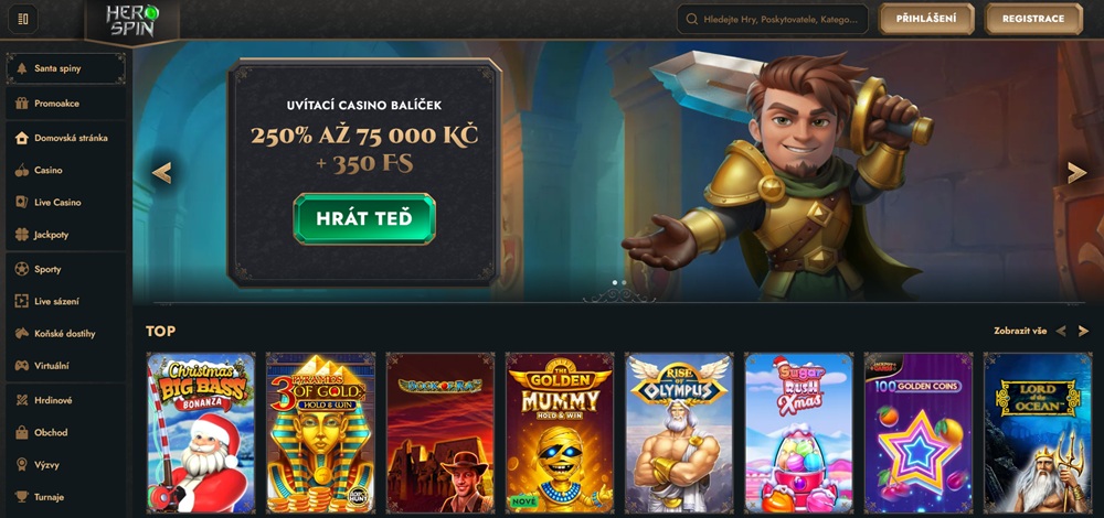 HeroSpin casino homepage