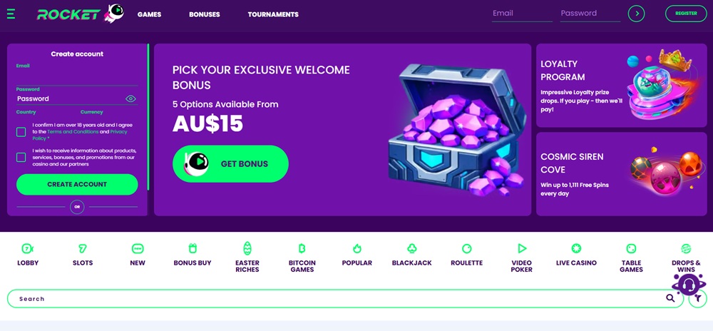 Casino Rocket úvodní