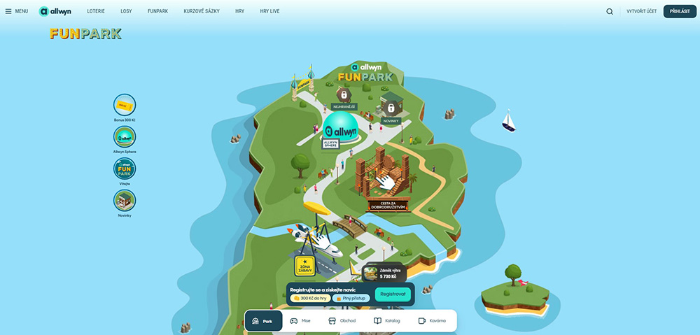 Allwyn FunPark – mini hry, bonusy a výhry