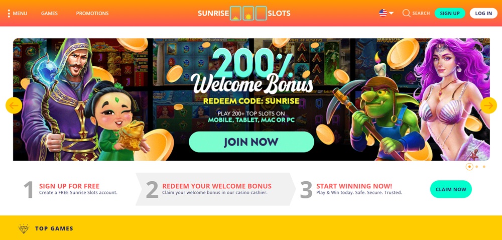 sunrise slots casino úvodní