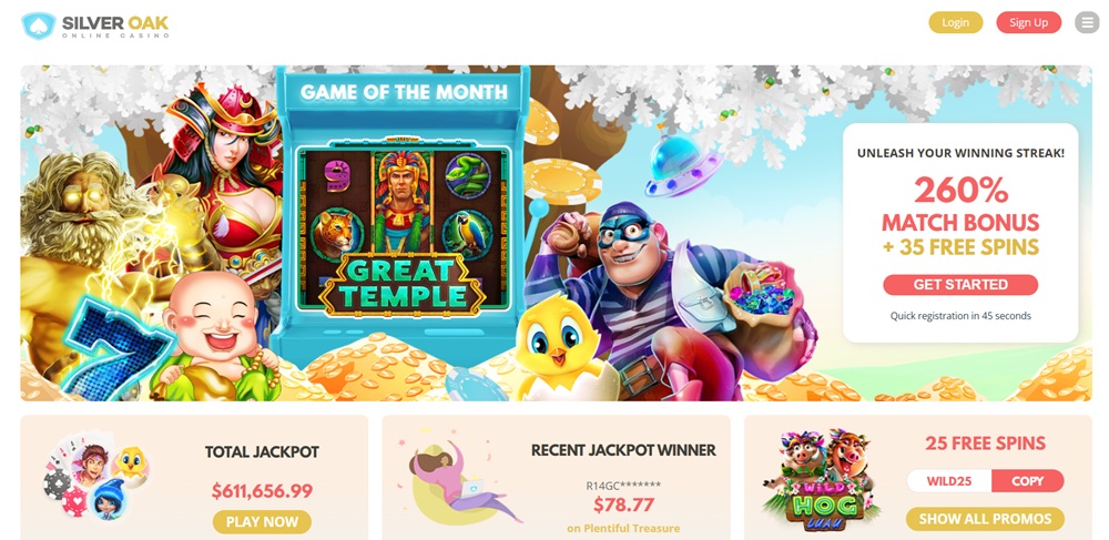 Silver Oak Casino úvodní