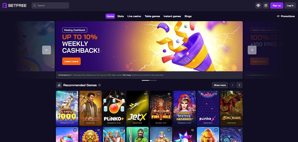 BETFREE casino úvod
