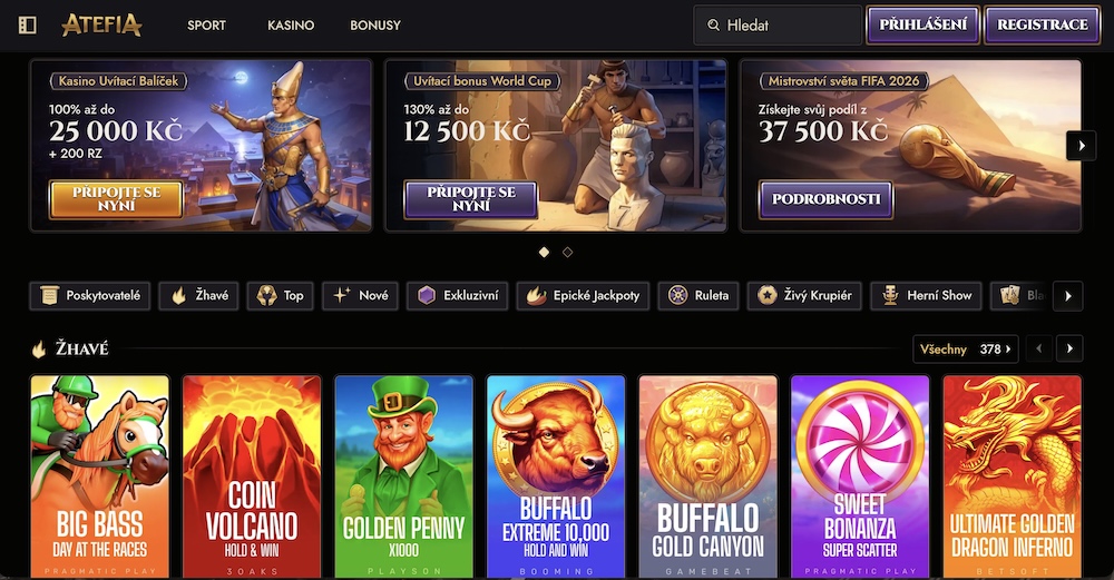 Atefia casino homepage
